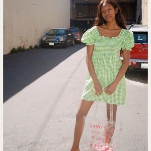 Lisa Says Gah Toni Dress Lime Gingham Size XS